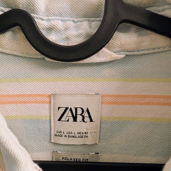 Zara colorful button-up shirt/jacket. 100% cotton. - Picture 2 of 4